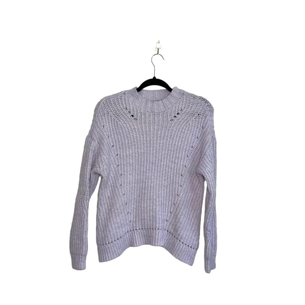 American Eagle Light Purple High Neck Chunky Knit Tunic Sweater Medium Women’s